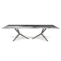 Atlantis rectangular table by Cattelan with top in CrystalArt CY01