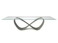 Butterfly by Cattelan clear glass table with steel base