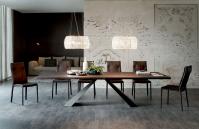 Eliot table by Cattelan with Burnt oak top 
