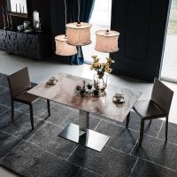 Elvis table by Cattelan with Keramik Calacatta Marble stone top