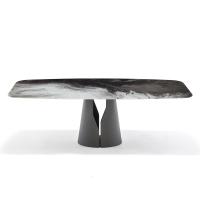 Giano table with CrystalArt glass top