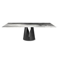 Giano by Cattelan rectangular table with CrystalArt CY01 glass top