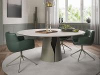 Giano modern table with mdf top covered in brushed clay