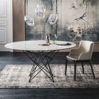 Gordon table with Calacatta stone top by Cattelan