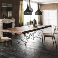 Gordon design table by Cattelan with solid wood top