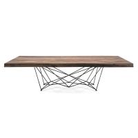 Gordon design table by Cattelan with wooden top