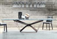 Marathon by Cattelan dining table with base in wood and steel painted titanium