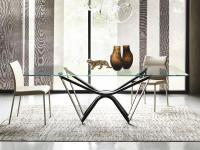 Marathon by Cattelan rectangular table with top in glass