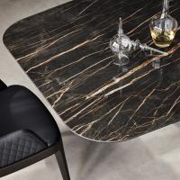 Detail of the marble top in ceramic stone Keramik marble glossy Portoro of Planer table by Cattelan