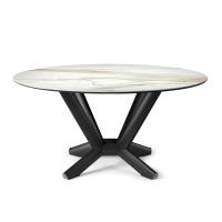 Planer table by Cattelan with round top in Golden Calacatta Keramik 