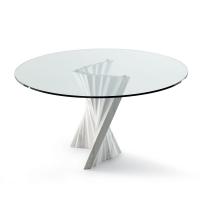 Plisset table with artistic marble base by Cattelan