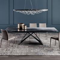 Rectangular Premier table by Cattelan with crystal top in CrystalArt decorative print