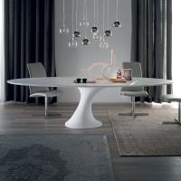 Reef oval Carrara marble table by Cattelan