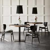 Ribot by Cattelan bistrot design round table with top in Keramik stone and central metallic base