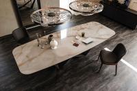 Skorpio living room table with top in Alabaster Keramik stone
