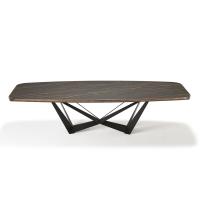 Skorpio table by Cattelan in Keramik stone with rounded bottom profile