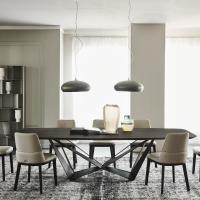 Design living room table Skorpio by Cattelan with wooden top