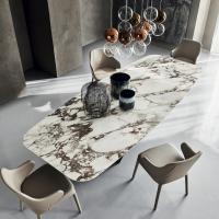 Top view of the living room table Skorpio by Cattelan with Breccia Marble Keramik top