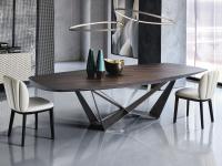 Skorpio table by Cattelan with burnt oak top, Masterwood workmanship