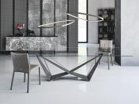 Design table in clear glass Skorpio by Cattelan