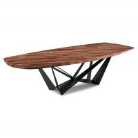 Skorpio table by Cattelan in Masterwood Canaletto walnut (oblique edges with slatted top)