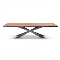 Spyder table by Cattelan with wooden top