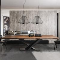 Stratos table with top in Canaletto walnut by cattelan