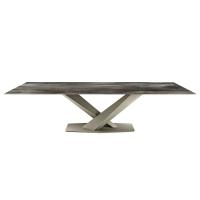 Stratos table by Cattelan with CY02 CrystalArt glass top