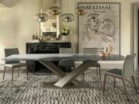 Stratos table with X-shaped structure by Cattelan