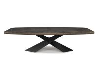 Tyron by Cattelan table with top in Keramik and edges in painted metal brushed bronze