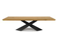 Tyron by Cattelan table with top characterized by linear oblique edges at 45° in solid wood