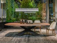 Table dining table with wooden top and bevelled edges