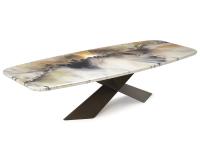 Tyron table by Cattelan with rectangular top in Signature MDF with Goldeneye decoration.