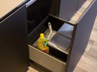 Big drawer under the sink with stainless steel dustbin