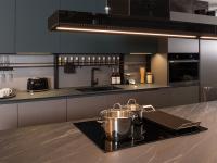 Detail of the isle with induction hob