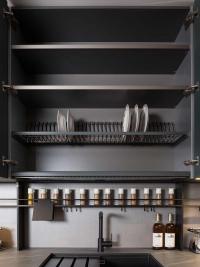 Big plate rack with compartment for glasses and dishes