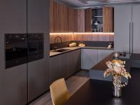 Corner modern kitchen with island Alux