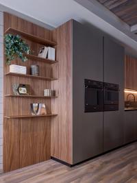 Wall panelling with shelves on AluX modern kitchen