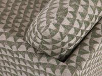 Detail of the Aker armchair cover in patterned fabric