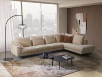 Arren open meridienne corner sofa in modern design with high metal feet