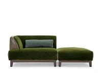 Greg sofa by Borzalino composed of one end section and one pouffe