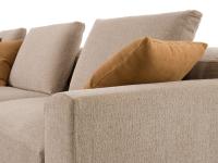 Detail of the sofa upholstery in Cruise Chenille fabric in hazelnut colour