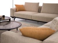 Cassis sofa with rigorous, geometric lines and soft foam cushions