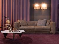 Franklin 3-seater linear sofa by Borzalino with low backrest aligned with armrests