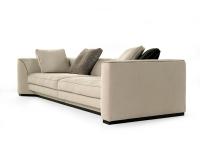 Franklin fabric-covered sectional sofa with contrasting wooden base