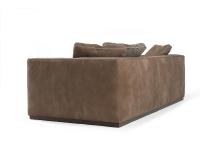 Franklin linear sofa seen from behind with Rustic leather upholstery