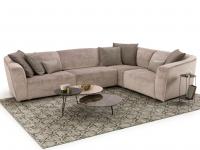 Davos corner sofa upholstered in Vegas viscose velvet pink color