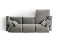 Top view of the Foster sofa with shaped chaise longue
