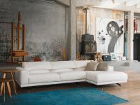 Heritage sofa with chaise longue, vertical padded armrests and adjustable backrests