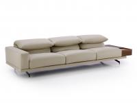 Heritage sofa, 310 cm wide with three 84 cm seats, a vertical padded armrest and a horizontal container